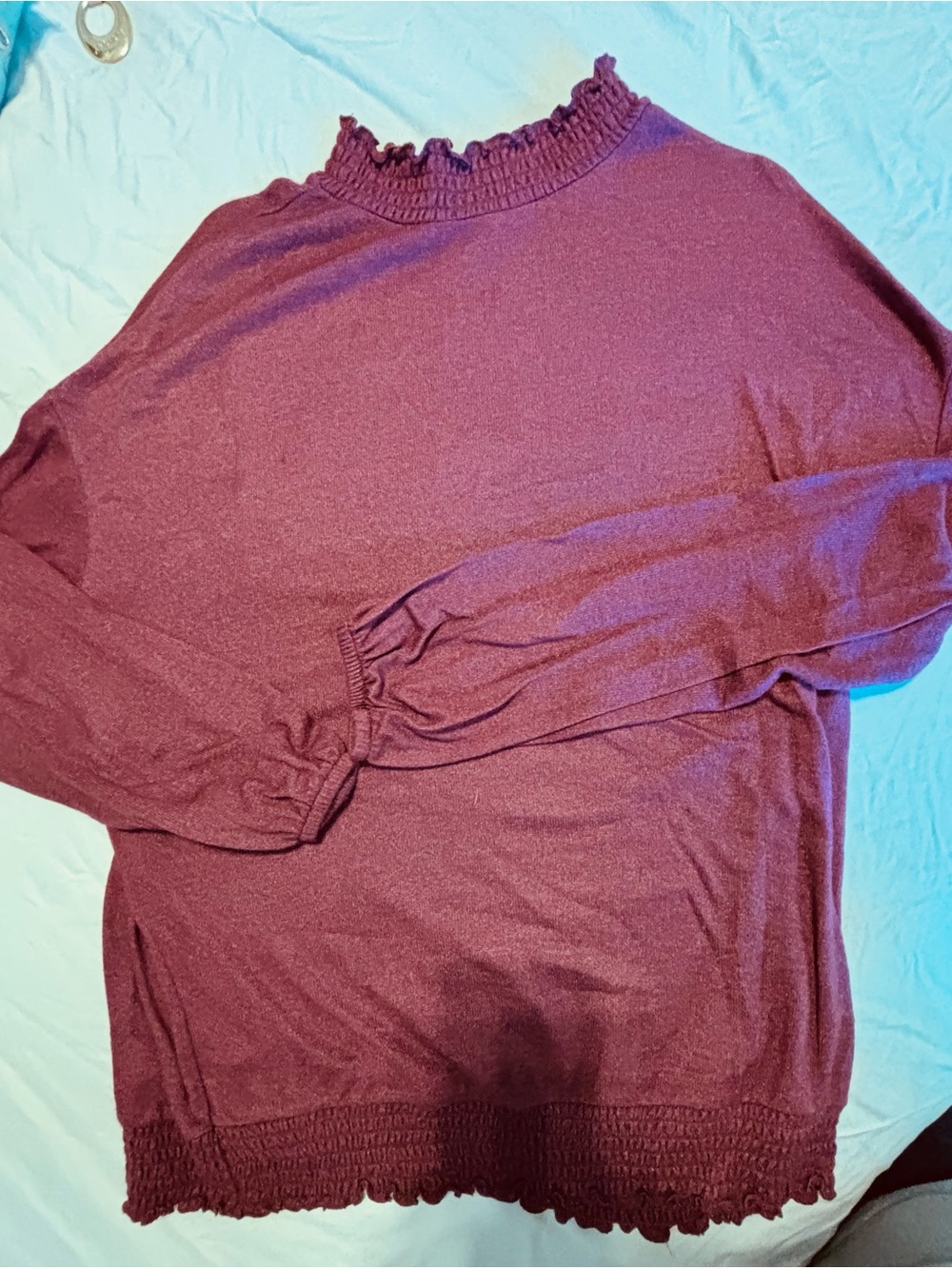 A New Day women’s long-sleeve top in a beautiful deep burgundy/wine color, size